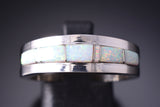 Size 9 Silver & Opal Navajo Inlay Ring by Wilbert Muskett Jr. 6D27H