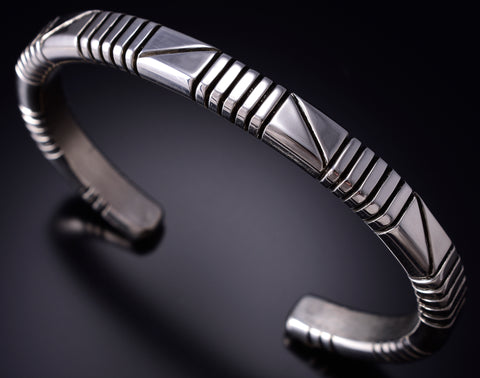 Silver Navajo Handfiled The Journey Bracelet by Erick Begay 6C03E