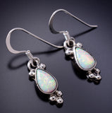 Silver & Opal Navajo Handmade Dangle Earrings by Ardel Yazzie 6J30B