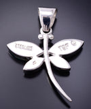 Silver & Opal Navajo Inlay Dragonfly Pendant by TSF 3L08F