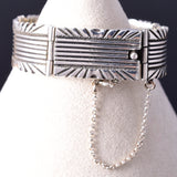 Vintage Silver Navajo Handstamped Link Bracelet stamped L 5L17J