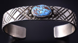 Silver & Golden Hills Turquoise Navajo Bracelet by Erick Begay 5H01T