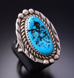 Size 8-1/2 Classic Navajo Design Kingman Turquoise Ring by Julia Etsitty3E10S