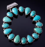 Vintage Silver & Turquoise Navajo Concho Pendant by PB 5E06S