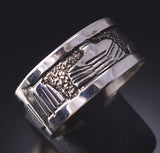 Size 11 Silver Navajo "Hogan" & Home Storytelling Ring by Elaine Becenti 5L10Z