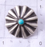 Silver & Turquoise Navajo Concho Earrings by Arlene Soce 6D07K
