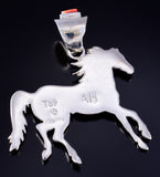 Silver Multistone Navajo Inlay Freedom Horse Pendant by Aldora Henry 5L20T