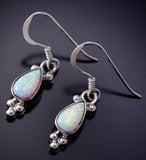 Silver & Opal Navajo Handmade Dangle Earrings by Ardel Yazzie 6J30B