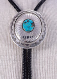 Shadow Box Kingman Turquoise Bolo Tie by Wilbert Muskett 5L11B
