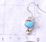 Silver & Opal Navajo Handmade Dangle Earrings by Gerald Joe 6G29M