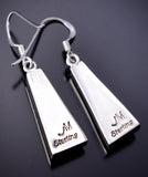 Silver & Turquoise Multistone Navajo Inlay Earrings by James Manygoats 6D07H