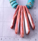 28" Santo Domingo Pueblo (Kewa) Turquoise Necklace by Lupe Lovato 5G28C
