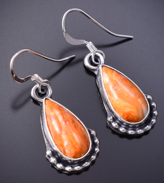 Silver & Spiny Oyster Shell Navajo Dangle Earrings by Sharon McCarthy 6D07Y