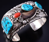 Vintage Silver Multistone Bear Claw Navajo Mens Bracelet by Mike Thomas Jr. 5H25C