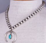 Navajo Silver Beads Navajo Pearls with Naja Pendant by Rena Begay 5L23L