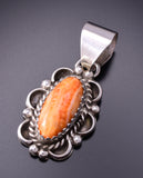 Silver & Spiny Oyster Shell Navajo Pendant 3G03T