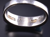Size 8-1/2 Silver Multistone Navajo Inlay Ring by Evangeline David 5L25Q