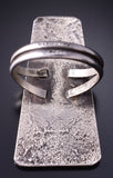 Size 9-1/2 Silver Navajo Tufacast "The Tree of Life" Long Ring Ravis Henry 5L10E
