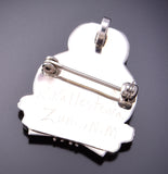 Silver & Mother of Pearl w/ Turquoise Zuni Inlay Owl Pendant & Brooch by Regina Kallestewa 3F12Y