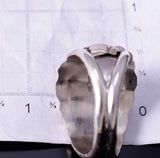 Size 11-1/2 Silver & Turquoise Coral Navajo Men's Ring by Max Calladitto 4L10K