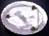 Silver & Sleeping Beauty Turquoise Bear Claw Navajo Belt Buckle Ray Yazzie 4L12K