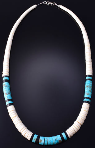 Santo Domingo Pueblo (Kewa) Turquoise Multistone Necklace by Lupe Lavato 5H21U