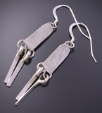 Silver & Turquoise Zuni Handmade Dangle Earrings by Kathryn Qualo 3B10W