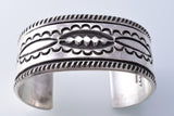 Silver Navajo Handfiled Concho Design Bracelet by Erick Begay 3H21G