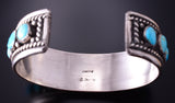 Silver & Kingman Turquoise Navajo Handmade Bracelet by Chester Charley 4E27F