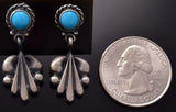 Silver & Turquoise Navajo Grace Shield Earrings by Annie Spencer ZE06R