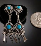 2-Tier Turquoise Eye Dazzler Earrings by Zuni Artist Allison Lementino 9B18C