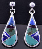 Teardrop Shaped Multistone Inlay Earrings by Evangline David 2K21E
