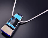 Mutli-stone Inlay Pendant Slide by Benson Manygoats 2K10S