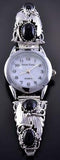 Silver & Onyx Eagle Feathers & More Navajo Watch by Rita Montoya 1L12T