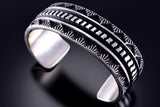 Silver Navajo Handmade Sacred Mountains Men's Bracelet by Elvira Bill 2L08C