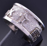 Size 7-1/4 Silver Christ's Resurrection Navajo Handmade Ring by Roger John 2F23J