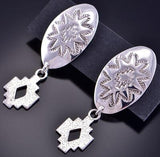 Traditional Design Silver Earring by Benson Manygoats 2K10Z