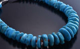 14" Sleeping Beauty Turquoise & Coral Navajo Necklace 9A02Y