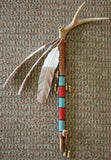 Beaded Antler & Feather Peace Pipe Wall Art NJ02S