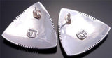 Stephen Begay Silver Triangle shaped Earrings Contemporary Navajo Design VN70W