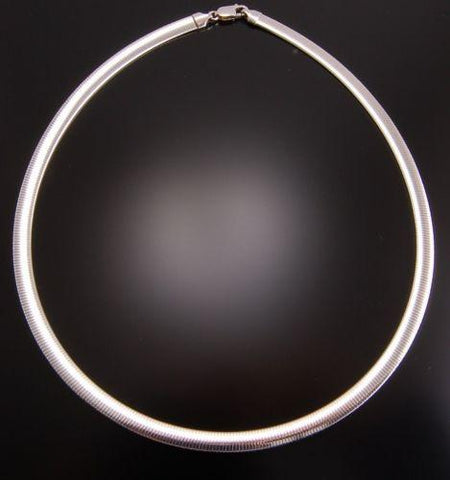 6mm Sterling Silver Omega Chain Necklace  16 inches long  PA42E