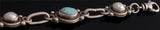ZBM # 8 Spiderweb Turquoise Pearl Silver Link Bracelet by Erick Begay - YJ92O