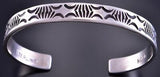 Silver Navajo Hand Stamped Bracelet by Nora Tahe 2E18V