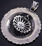 Silver & Kingman Turquoise Navajo Concho Moveable Pendant by Kevin Billah 1K06Y