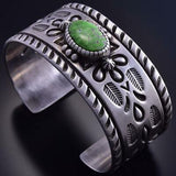 Silver & Carico Lake Turquoise Many Feathers Men's Bracelet by Erick Begay 9K17U