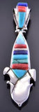 Silver & Turquoise Multistone Navajo Inlay Corn Pendant by Pam David 2E25T