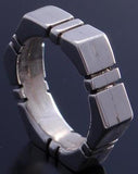 Size 6-1/2 All Silver Hexagon Shaped Block Ring by Tom Lewis 7B13P