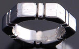 Size 6-1/2 All Silver Hexagon Shaped Block Ring by Tom Lewis 7B13P