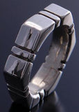 Size 6-1/2 All Silver Hexagon Shaped Block Ring by Tom Lewis 7B13P