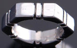 Size 6-1/2 All Silver Hexagon Shaped Block Ring by Tom Lewis 7B13P